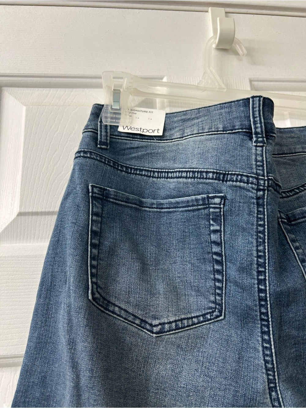 Westport Dark Blue Cropped Wide-Leg Jeans with Distressed bottoms  Size 10 - Picture 3 of 5